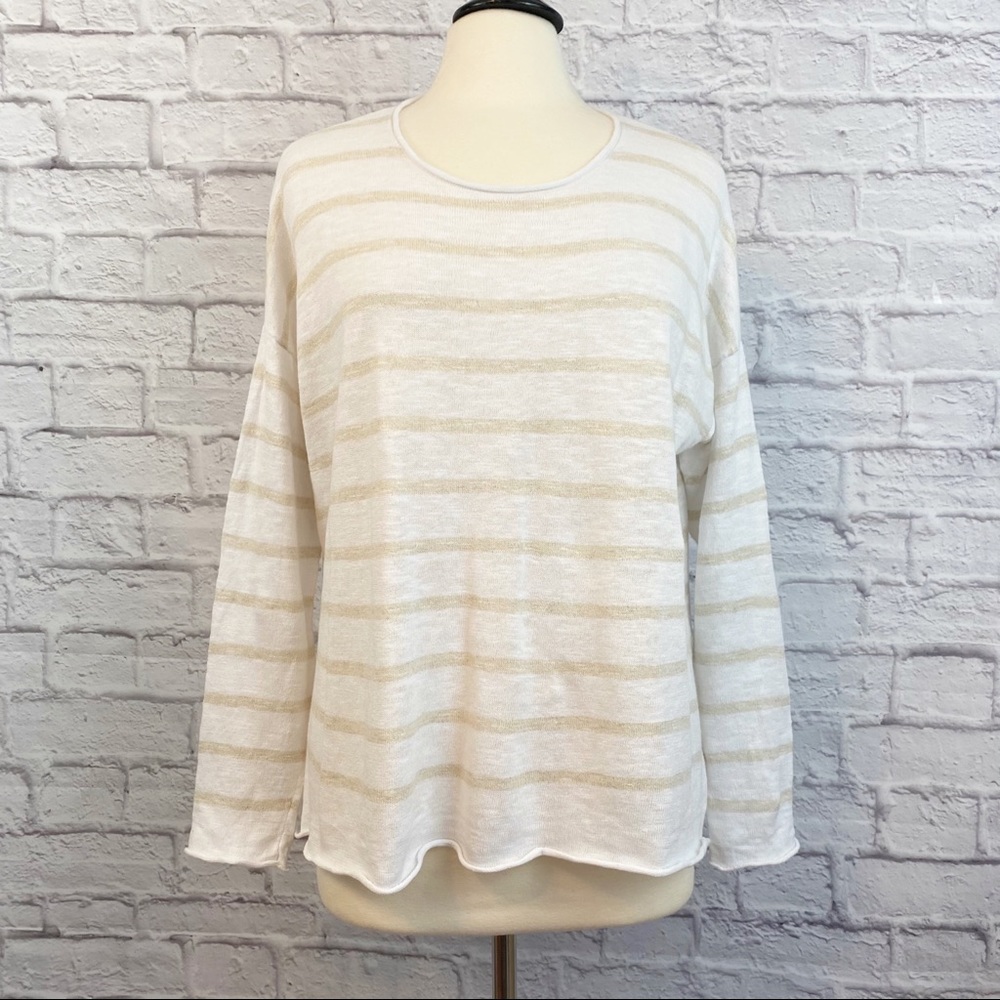 Eileen Fisher Organic Linen Cotton Slub Top M
